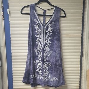 Embroidered Sleeveless Top - Purple